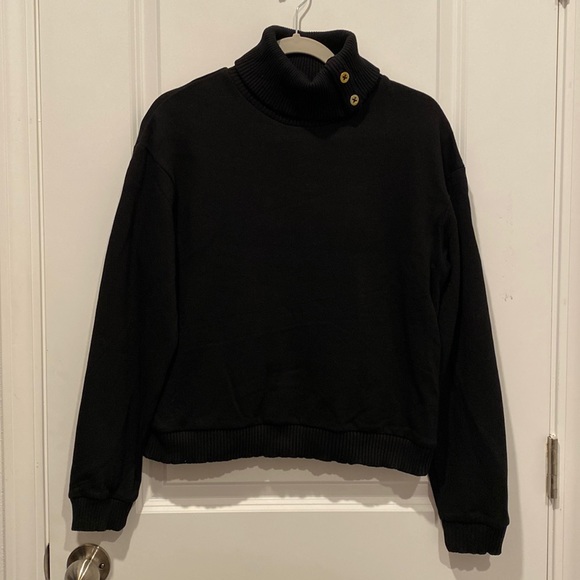 Zara Black Turtle Neck Sweatshirt Size S - Picture 1 of 7